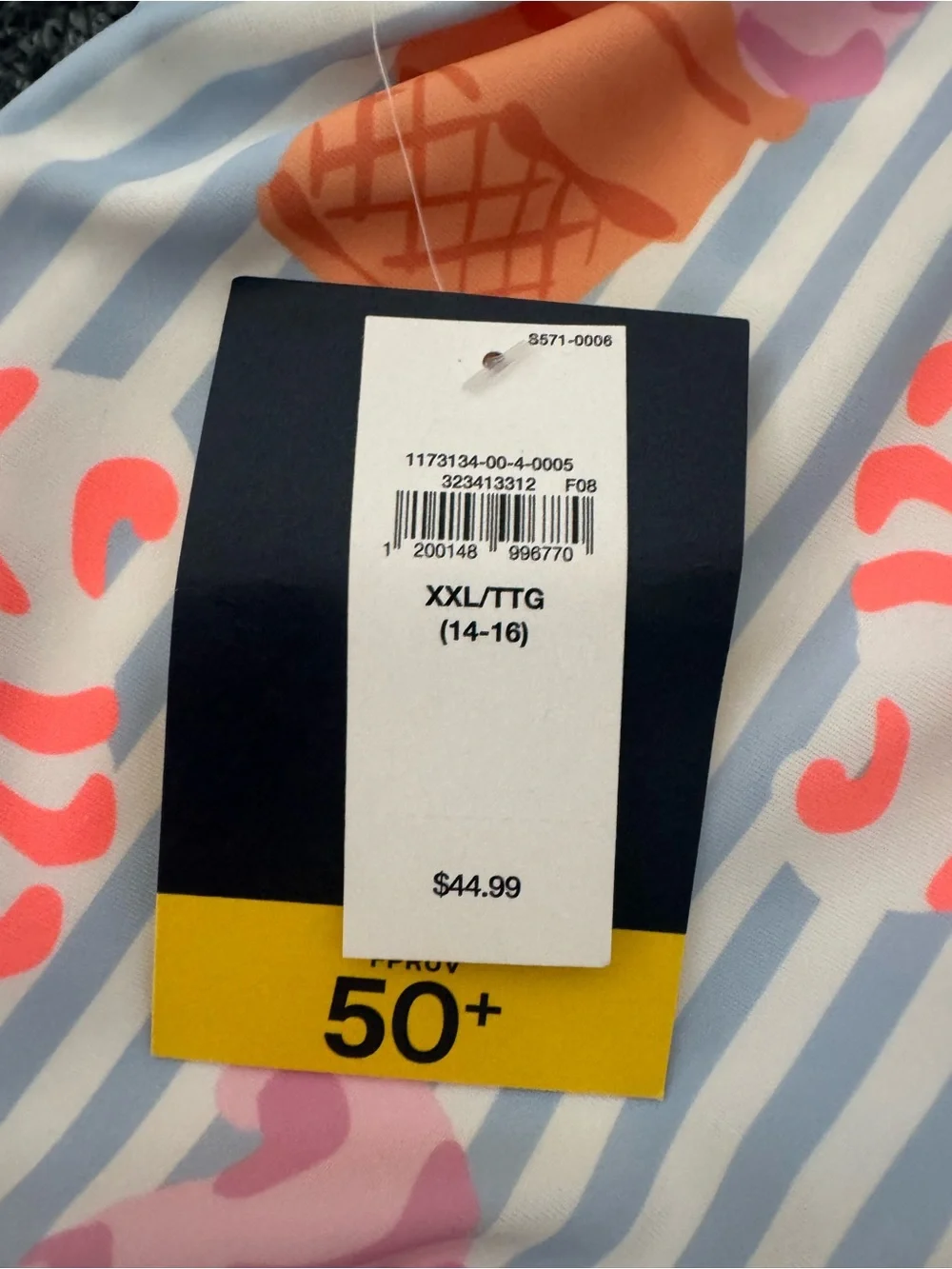 GAP Kids One-Piece Swimsuit – Blue, Pink & Orange Ice Cream Print